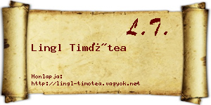 Lingl Timótea névjegykártya